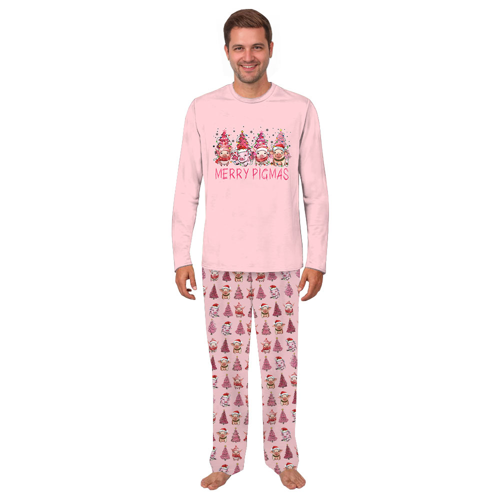 Merry Pigmas Christmas Pajamas Sets Pink Merry Pigmas Christmas Pajamas Sets Pink