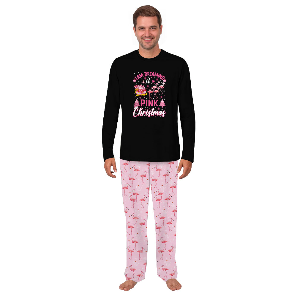 Flamingo Dreaming Of A Pink Christmas Family Matching Pajamas With Dog Flamingo Dreaming Of A Pink Christmas Family Matching Pajamas With Dog