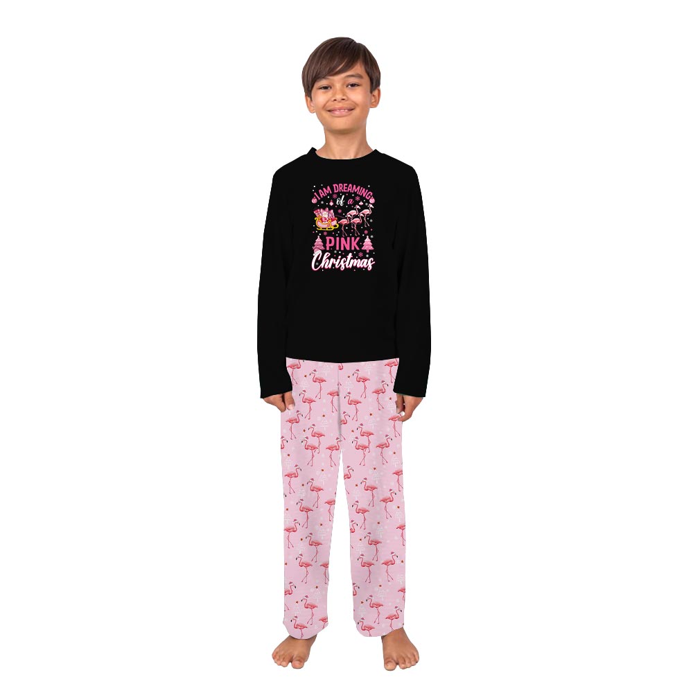 Flamingo Dreaming Of A Pink Christmas Family Matching Pajamas With Dog Flamingo Dreaming Of A Pink Christmas Family Matching Pajamas With Dog