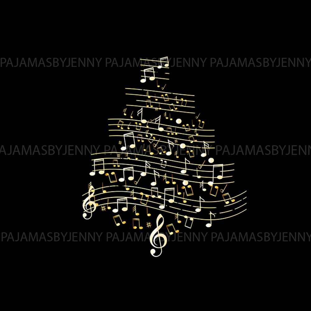 Christmas Music Note Pajamas Top And Pants Black Christmas Music Note Pajamas Top And Pants Black