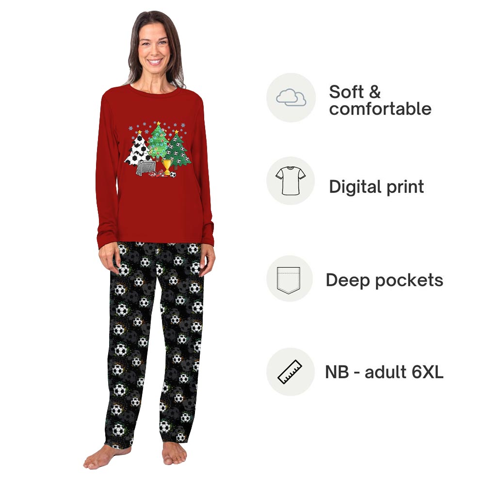 Soccer Christmas Tree Family Matching Pajamas With Dog Soccer Christmas Tree Family Matching Pajamas With Dog
