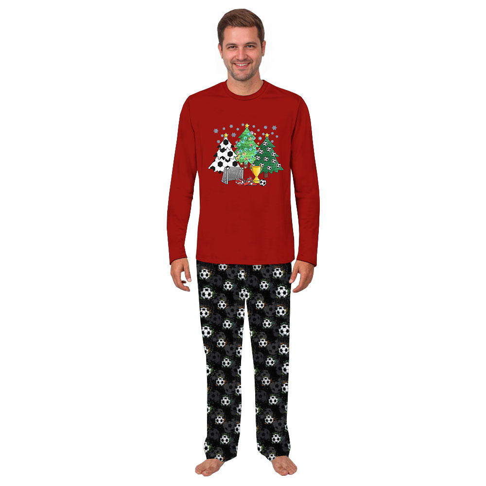 Soccer Christmas Tree Family Matching Pajamas With Dog Soccer Christmas Tree Family Matching Pajamas With Dog