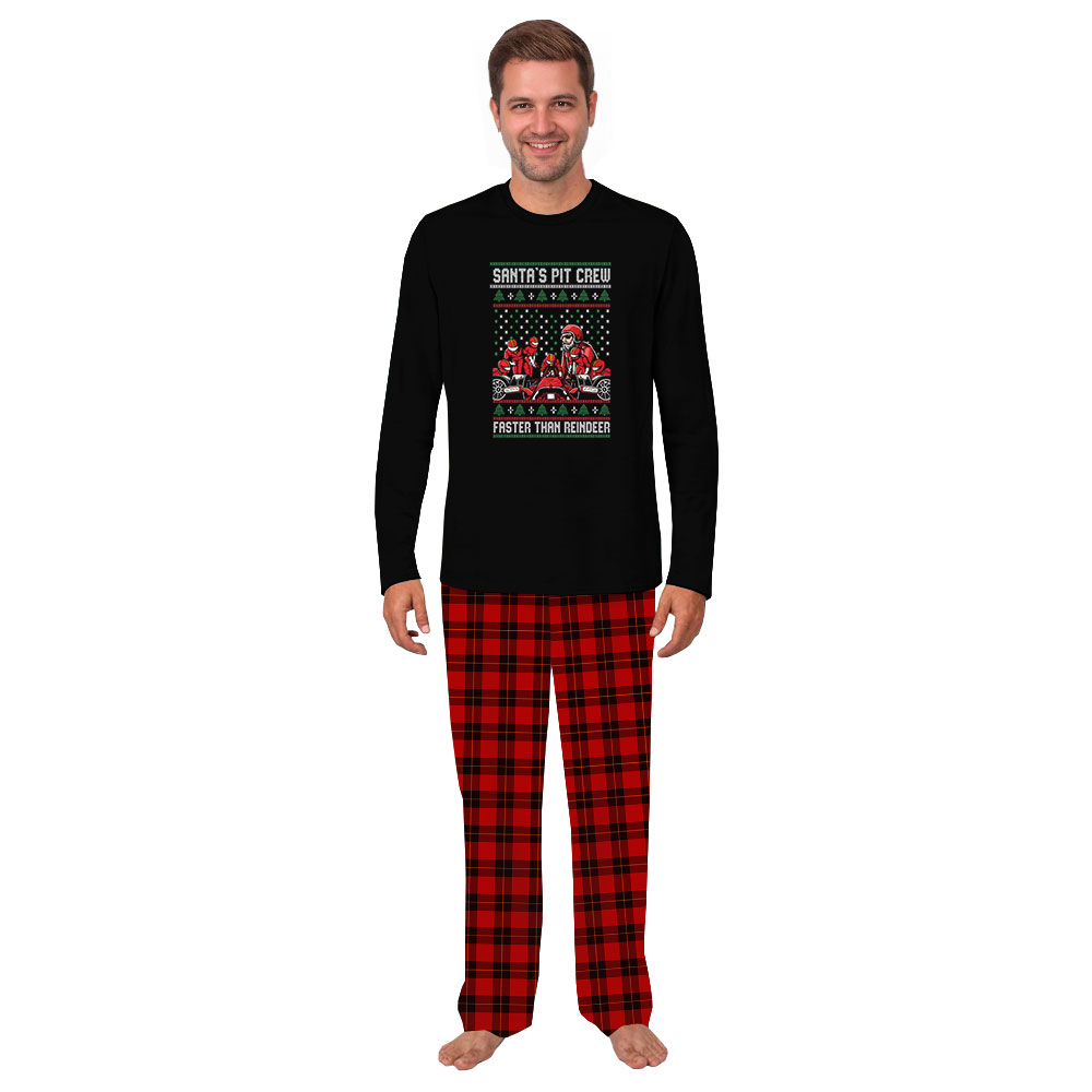 Santa Christmas Race Crew Pit Matching Dog And Owner Holiday Pajamas Santa Christmas Race Crew Pit Matching Dog And Owner Holiday Pajamas