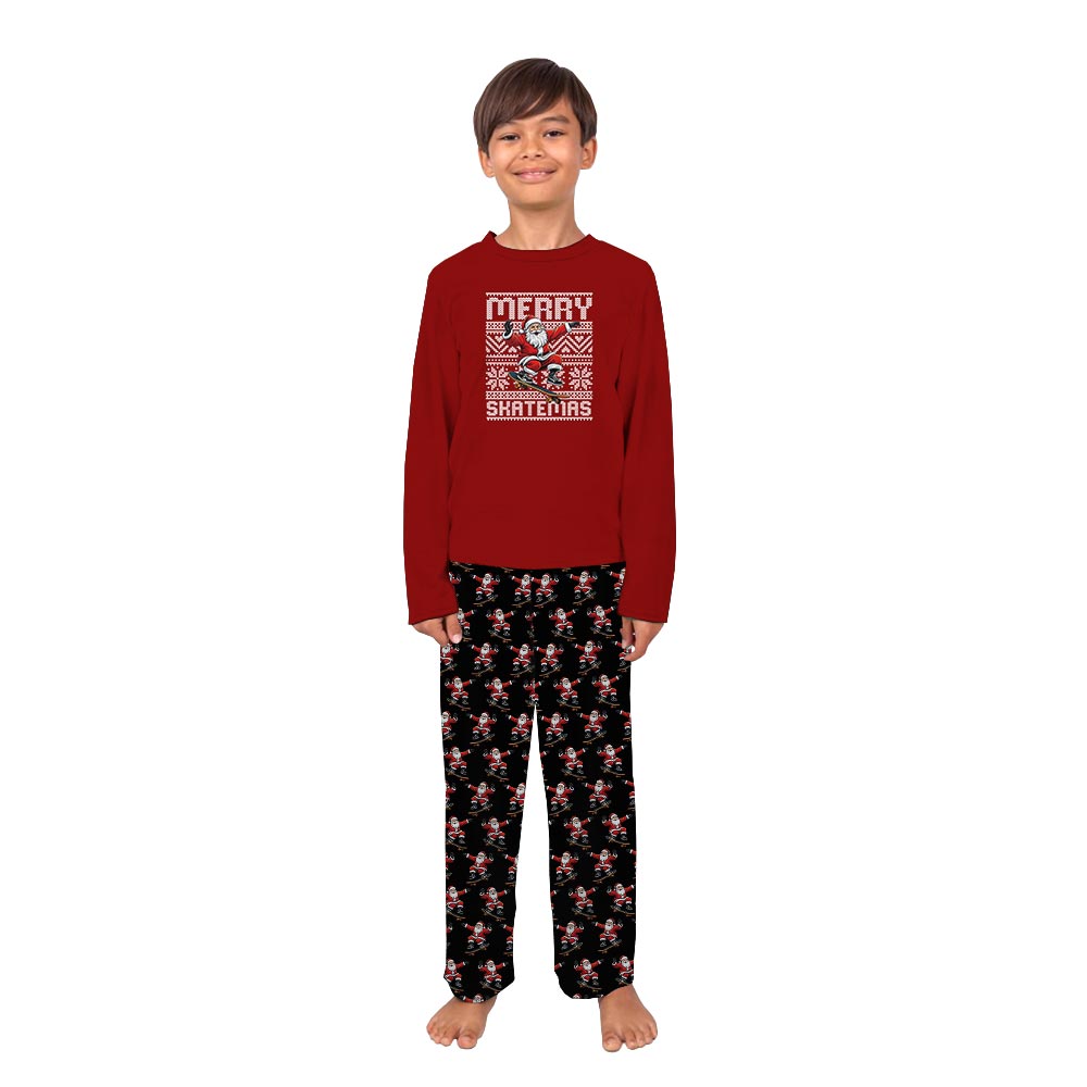 Merry Skatemas Ugly Christmas Matching Dog And Owner Holiday Pajamas