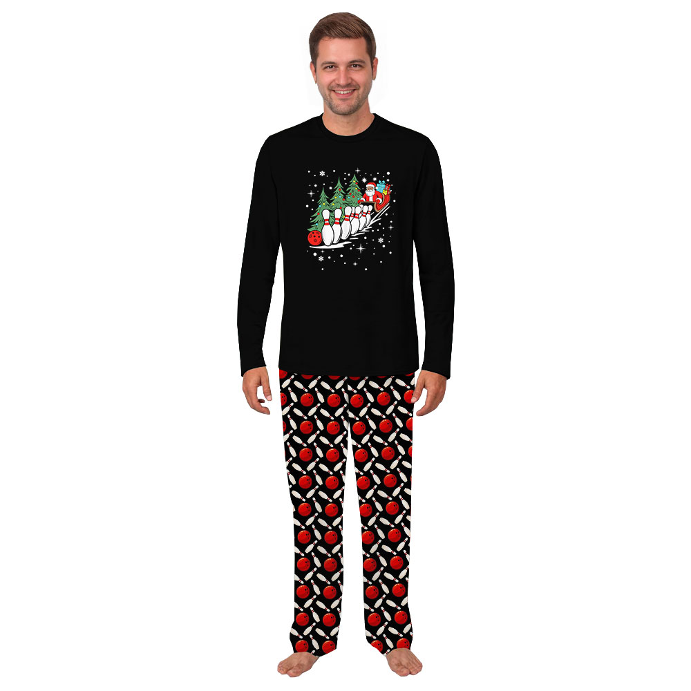 Snow Bowling Christmas Pajamas For Adults and Kids