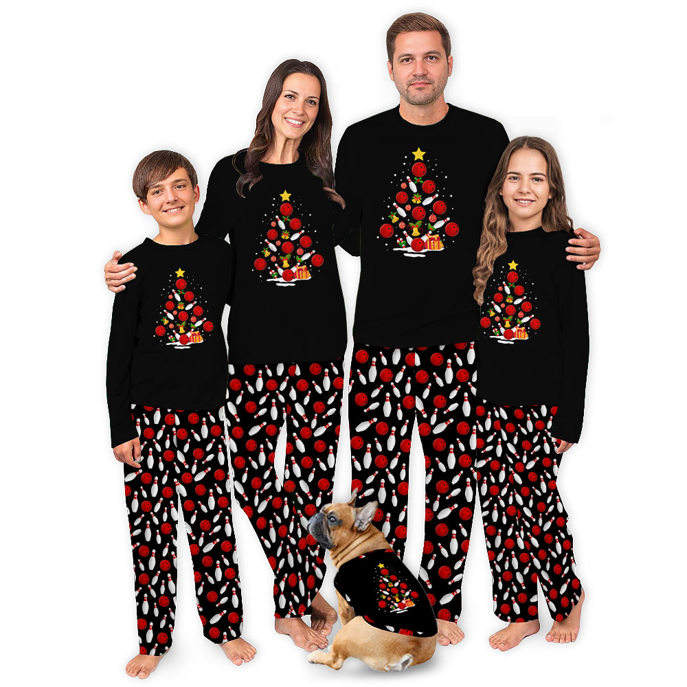 Bowling Christmas Tree Pajamas For Sport Lovers Bowling Christmas Tree Pajamas For Sport Lovers