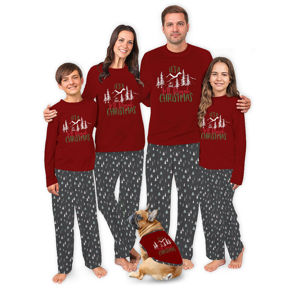 Personalized Name Mountain Christmas Matching Dog And Owner Holiday Pajamas Personalized Name Mountain Christmas Matching Dog And Owner Holiday Pajamas