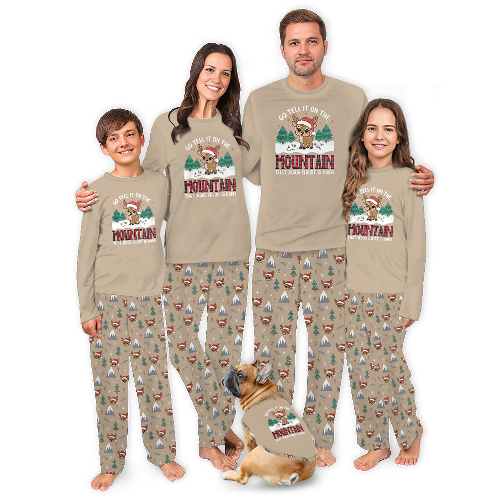 Cute Mountain Reindeer Matching Family Christmas Jammies Cute Mountain Reindeer Matching Family Christmas Jammies