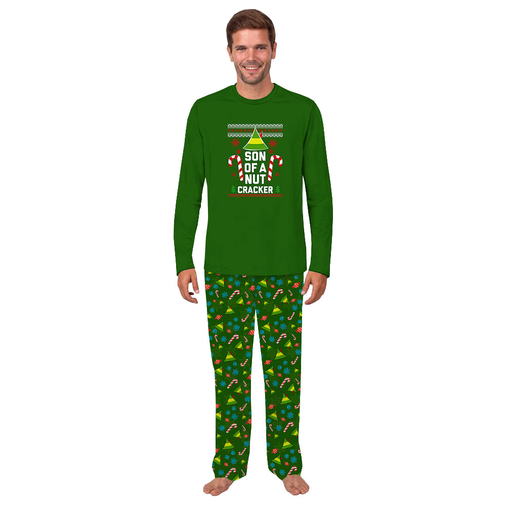 Festive Elf Theme Christmas Pajamas Saying Son Of A Nutcracker Festive Elf Theme Christmas Pajamas Saying Son Of A Nutcracker