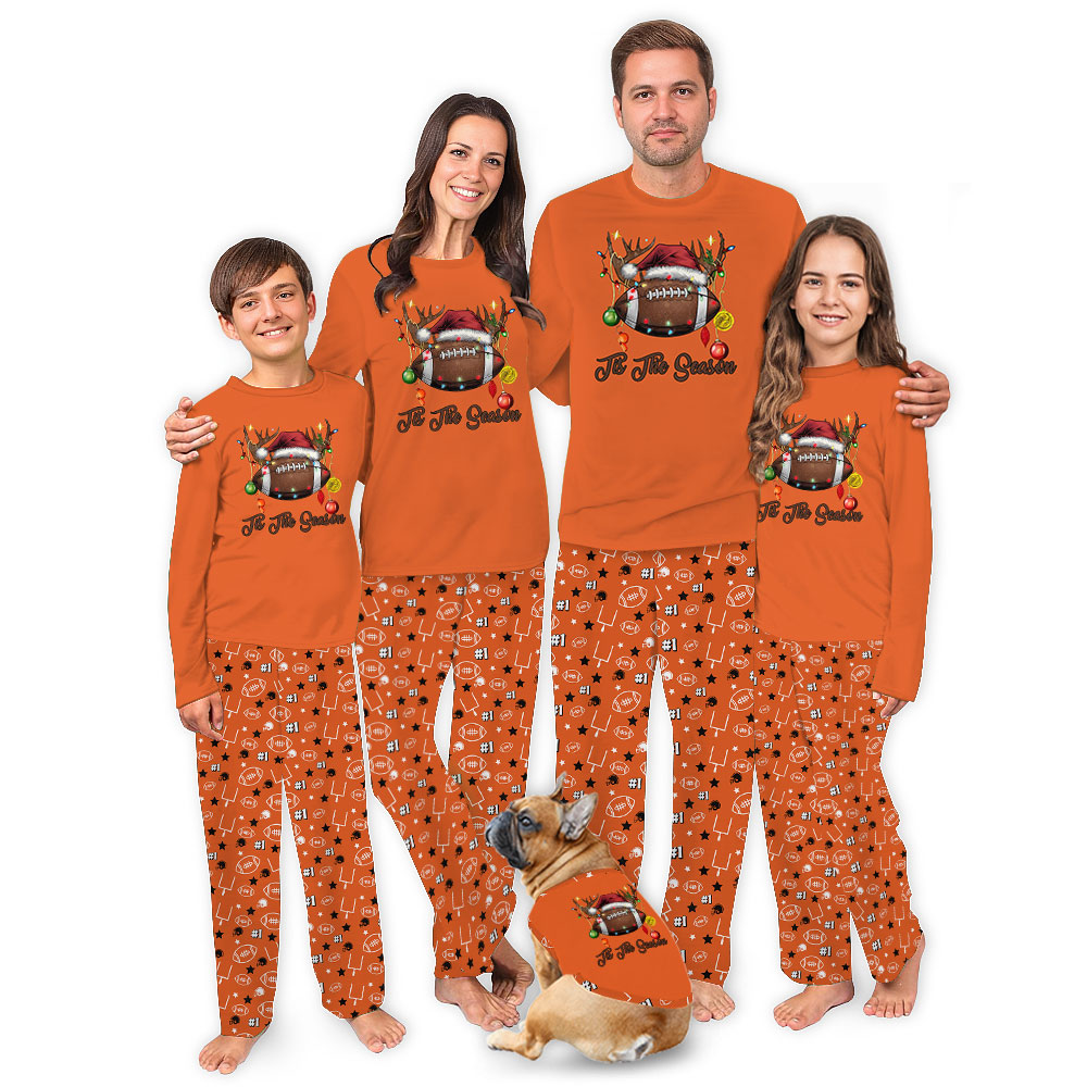 Festive Football Tis The Season Pajama Sets For Christmas Festive Football Tis The Season Pajama Sets For Christmas