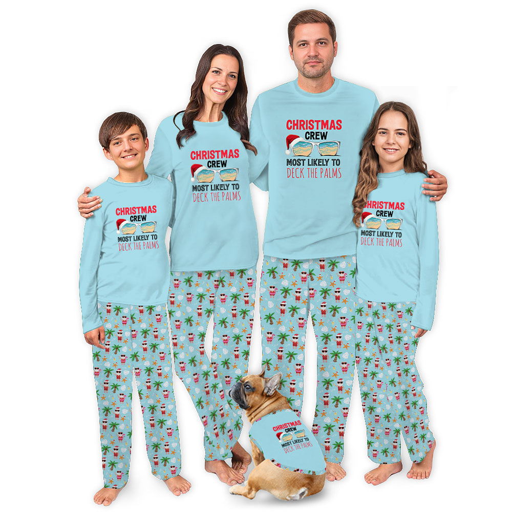Customizable Tropical Themed Family Christmas Vacation PJs Customizable Tropical Themed Family Christmas Vacation PJs