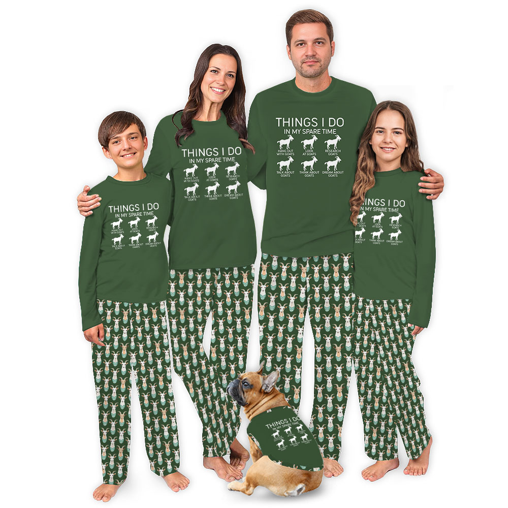 Funny Goat Pajamas Saying Things I Do In My Spare Time