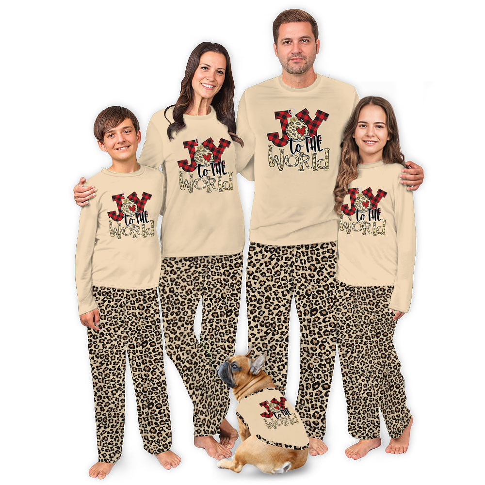 Unique Joy To The World Cheetah Print Christmas Pajamas Unique Joy To The World Cheetah Print Christmas Pajamas