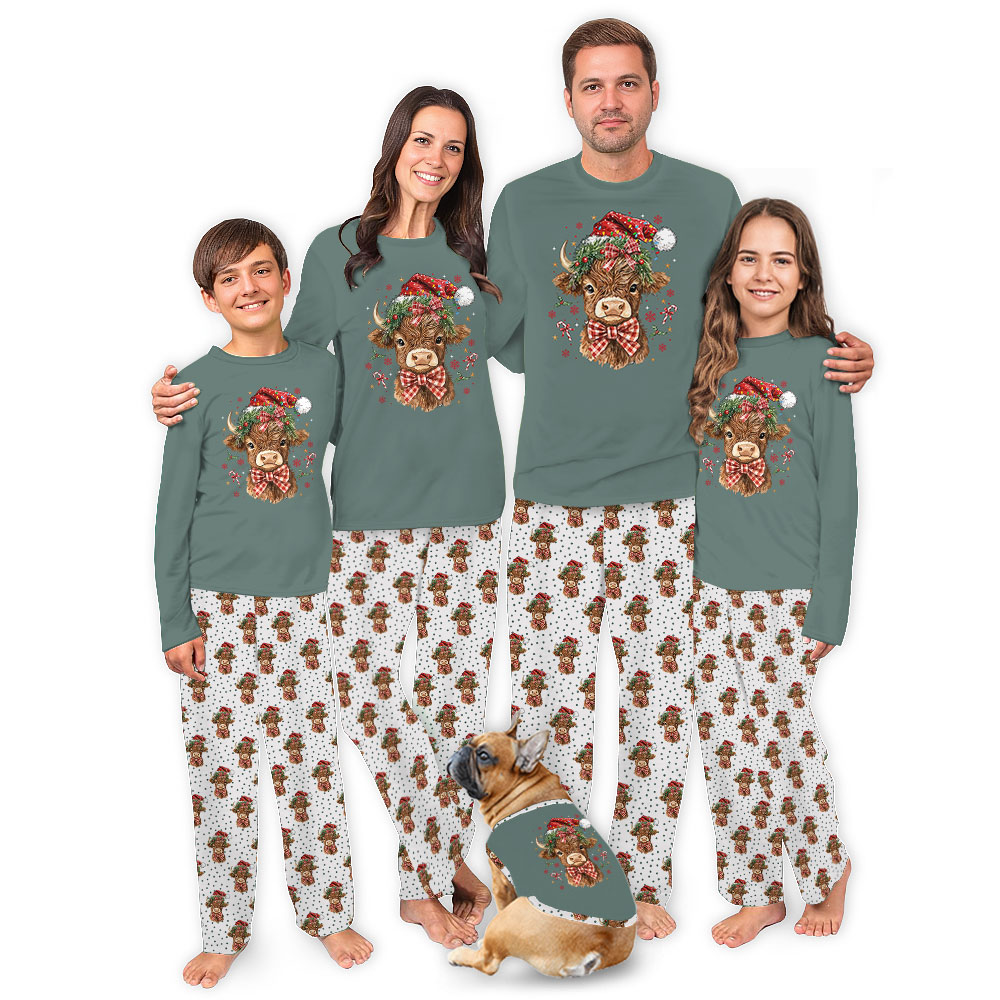 Christmas Highland Cow Family Holiday Pajamas Christmas Highland Cow Family Holiday Pajamas