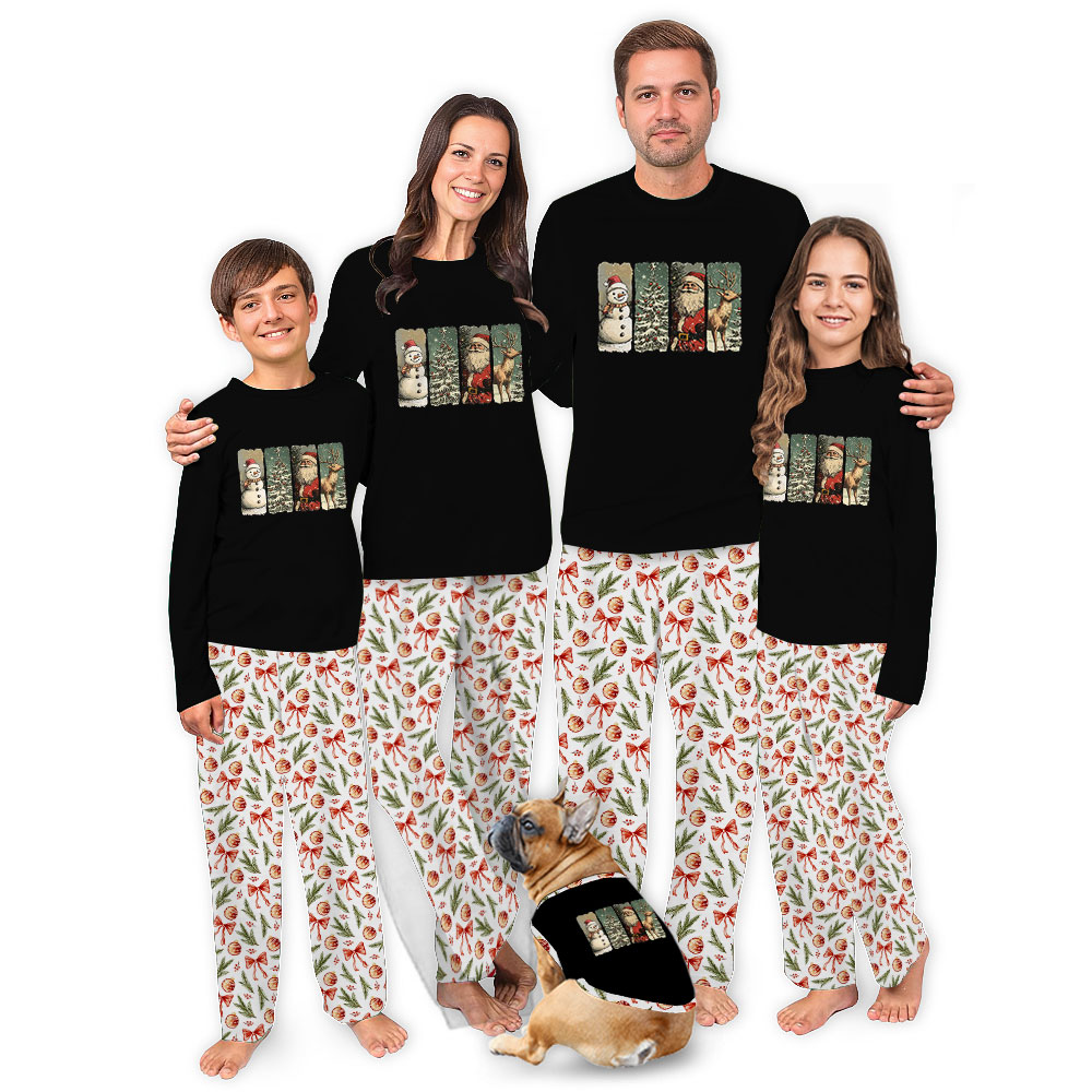 Retro Christmas Family Matching Pajamas For Christmas Retro Christmas Family Matching Pajamas For Christmas