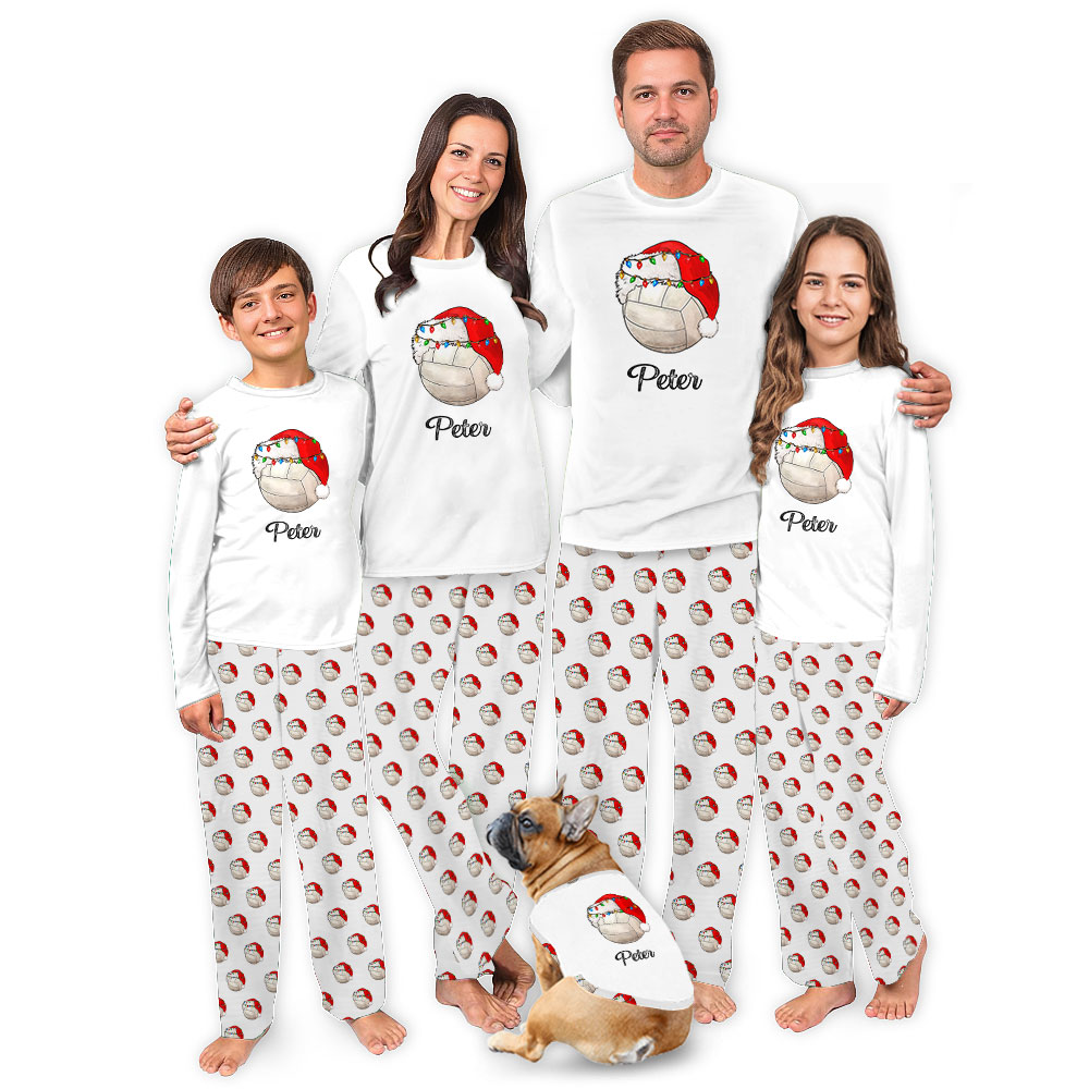 Personalized Volleyball Pajamas Sets For Xmas With Name