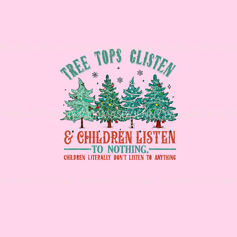 Funny Pink Theme Christmas Tree Pajama Sets Matching Family Funny Pink Theme Christmas Tree Pajama Sets Matching Family