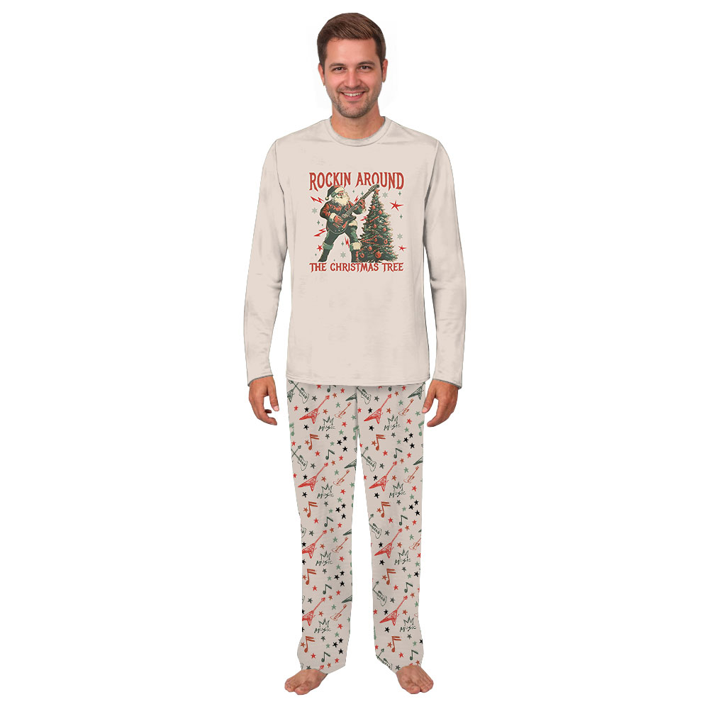 Festive Christmas Guitar Pajamas For Men Women Festive Christmas Guitar Pajamas For Men Women