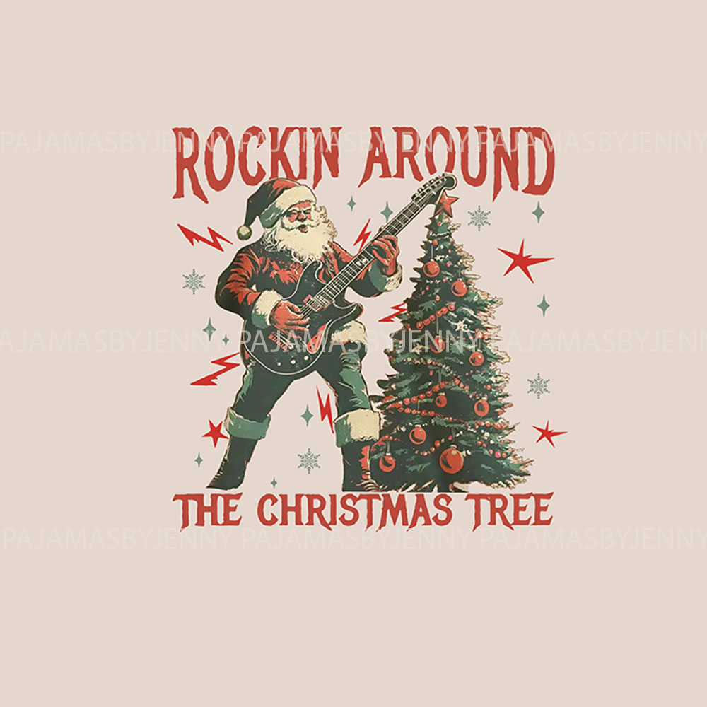 Festive Christmas Guitar Pajamas For Men Women Festive Christmas Guitar Pajamas For Men Women