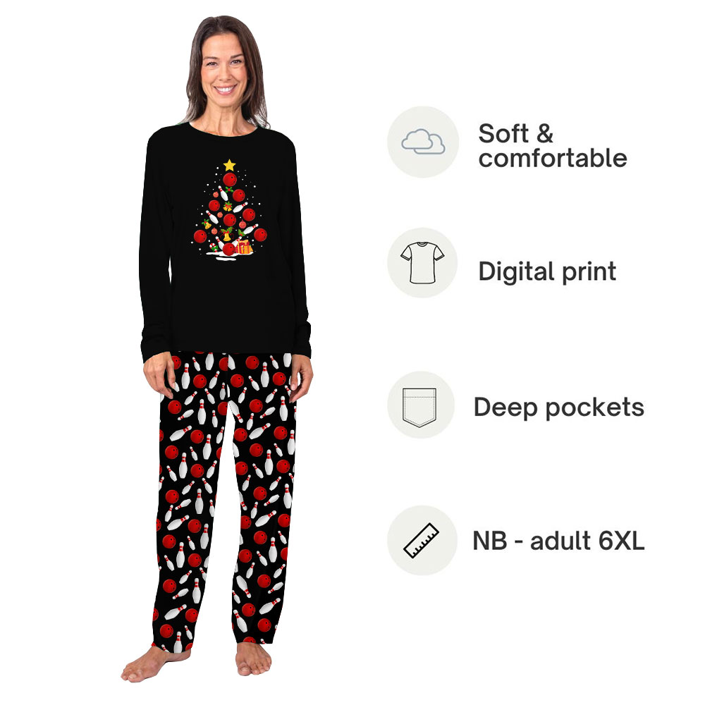 Bowling Christmas Tree Pajamas For Sport Lovers Bowling Christmas Tree Pajamas For Sport Lovers