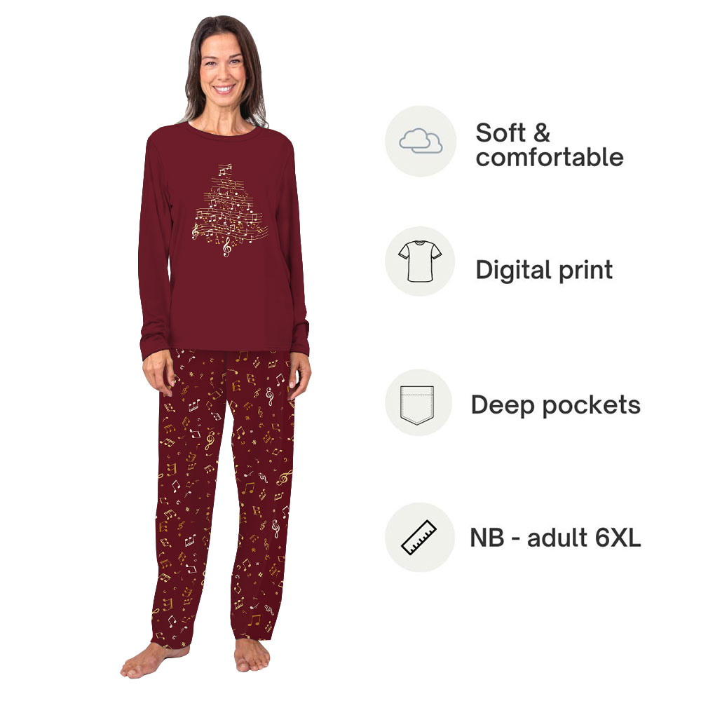 Festive Music Note Pajamas Sets For Christmas Festive Music Note Pajamas Sets For Christmas