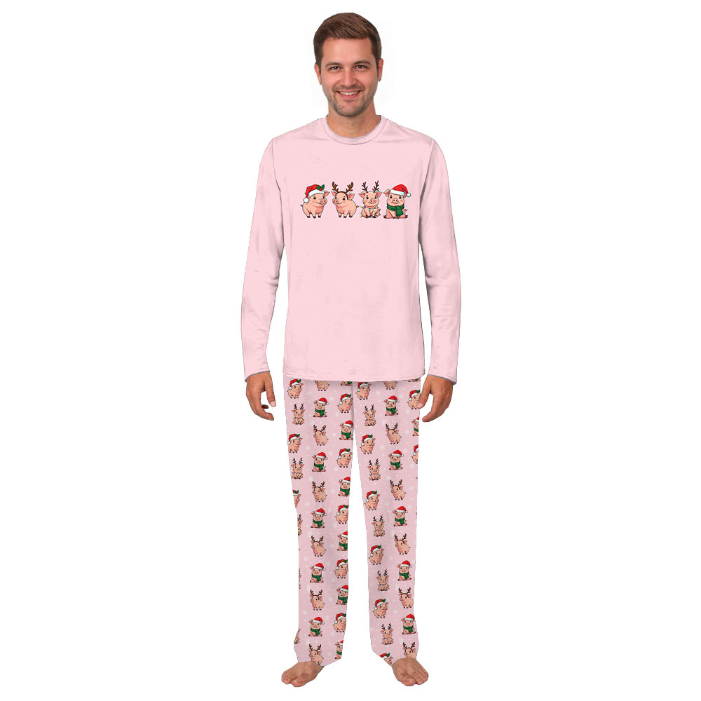 Sweet Pink Pig Pajamas Top And Bottoms For Christmas Sweet Pink Pig Pajamas Top And Bottoms For Christmas