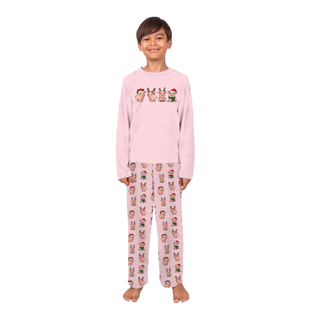 Sweet Pink Pig Pajamas Top And Bottoms For Christmas Sweet Pink Pig Pajamas Top And Bottoms For Christmas