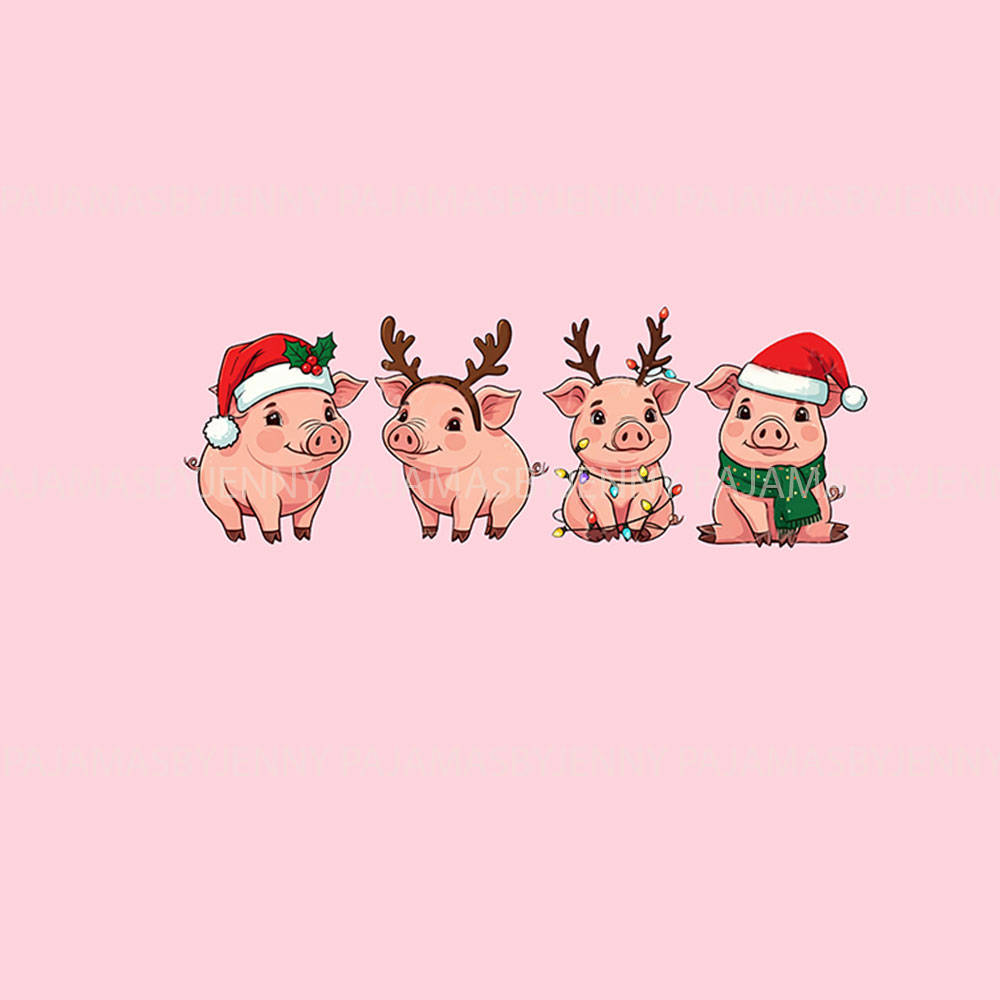 Sweet Pink Pig Pajamas Top And Bottoms For Christmas Sweet Pink Pig Pajamas Top And Bottoms For Christmas
