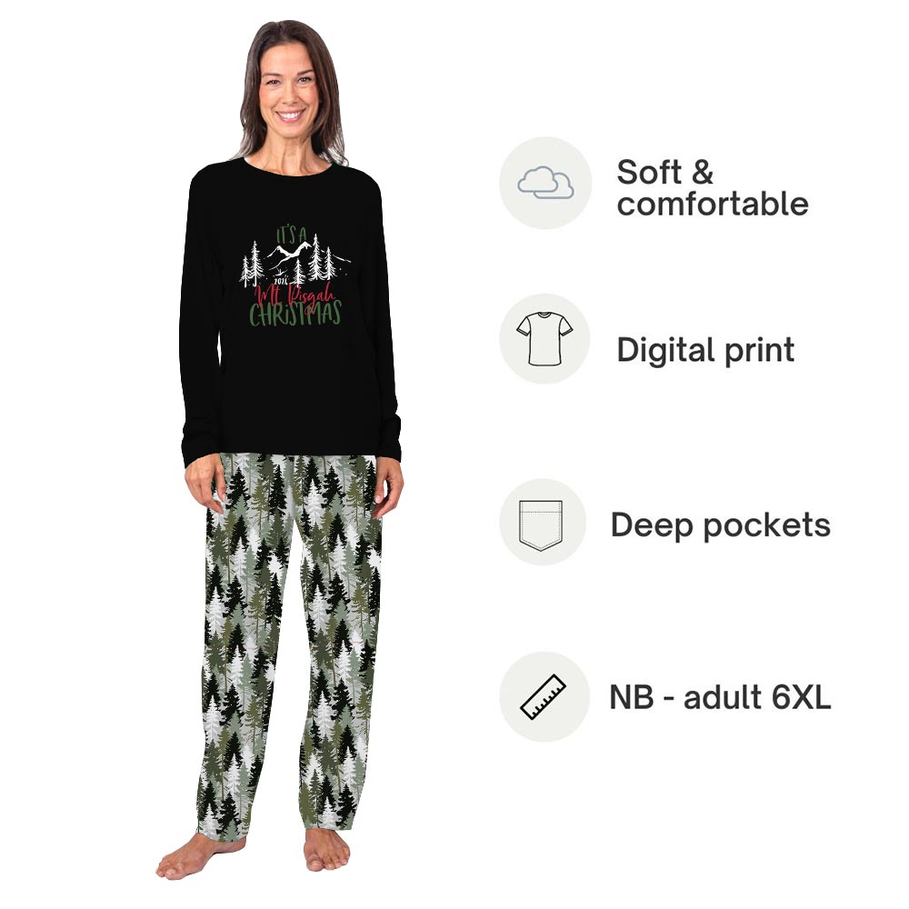 Mountain Christmas Pajamas With Personalized Name Family Christmas PJs Mountain Christmas Pajamas With Personalized Name Family Christmas PJs