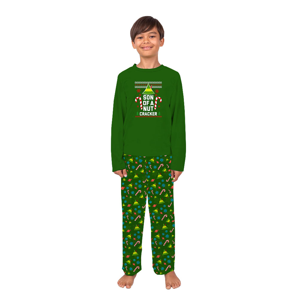 Festive Elf Theme Christmas Pajamas Saying Son Of A Nutcracker Festive Elf Theme Christmas Pajamas Saying Son Of A Nutcracker