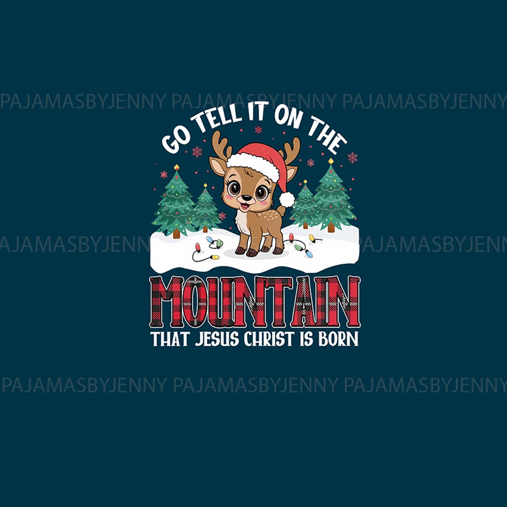 Festive Mountain Reindeer Family Matching Pajamas For Christmas Festive Mountain Reindeer Family Matching Pajamas For Christmas