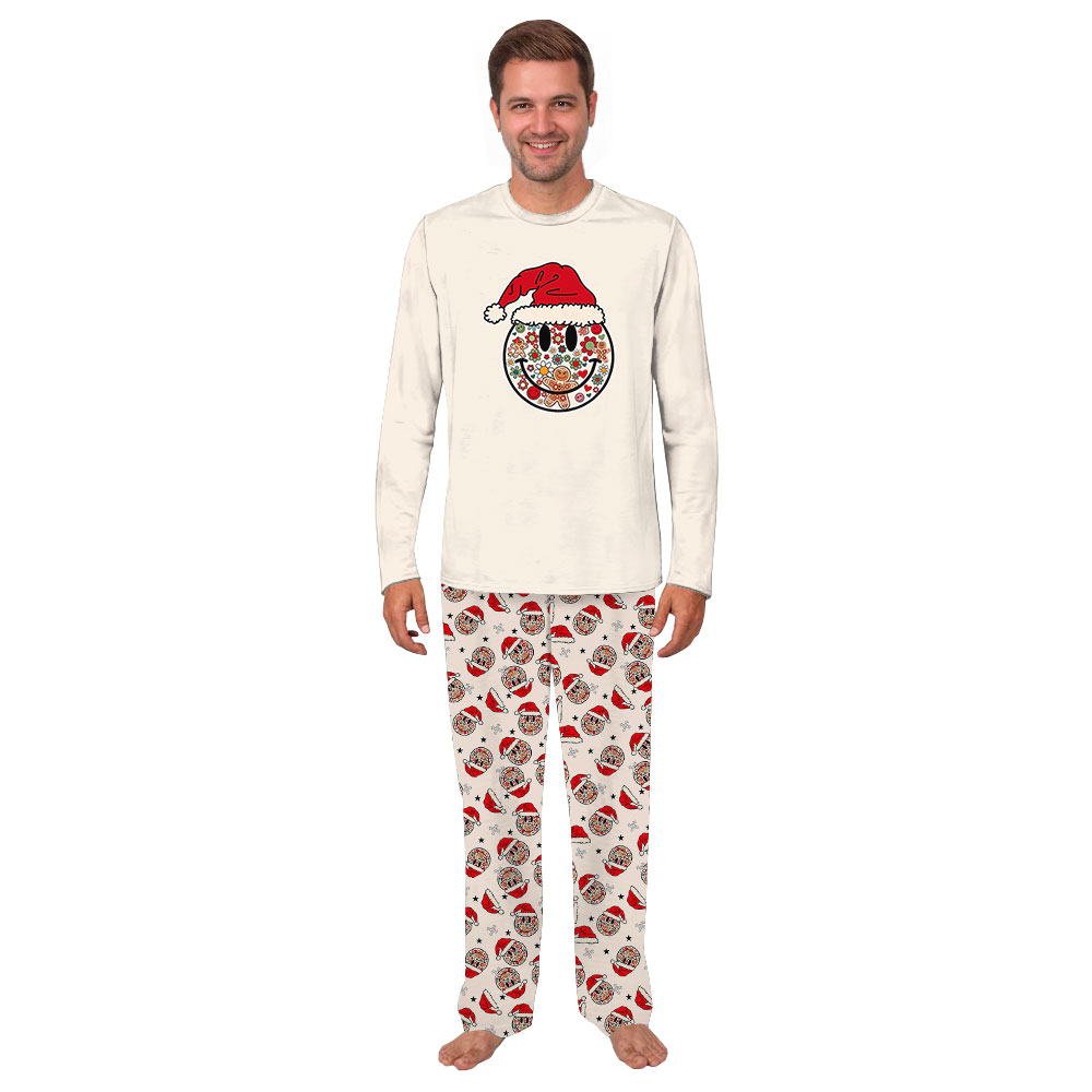 Happy Face Retro Christmas Pajamas For Family Happy Face Retro Christmas Pajamas For Family