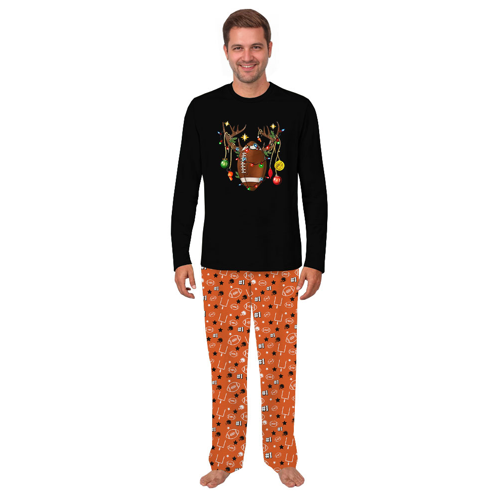Football Themed Matching Dog And Owner Holiday Pajamas