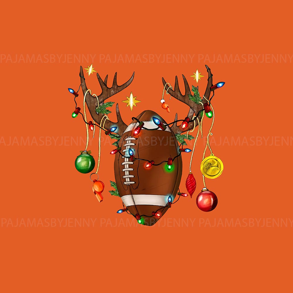 Matching American Football Christmas Pajamas Sets Orange Matching American Football Christmas Pajamas Sets Orange