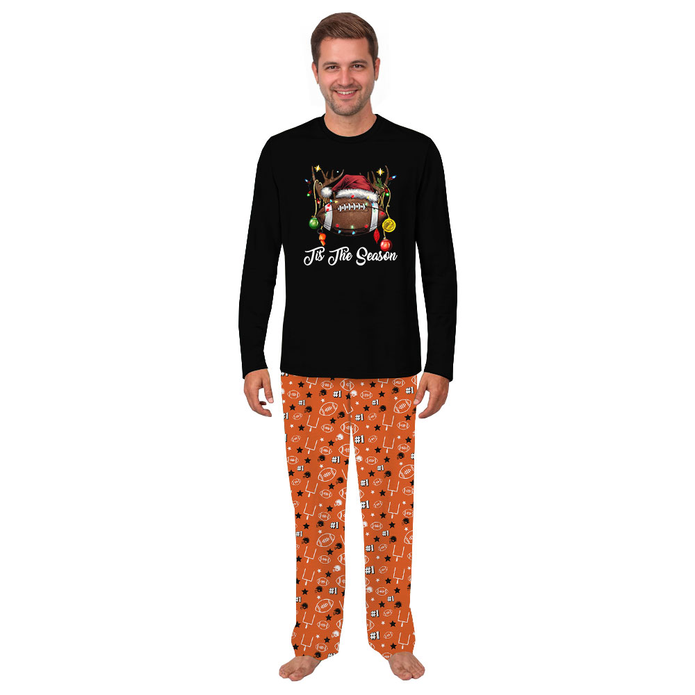 Tis The Season Football Christmas Pajamas For Adults And Kids Tis The Season Football Christmas Pajamas For Adults And Kids