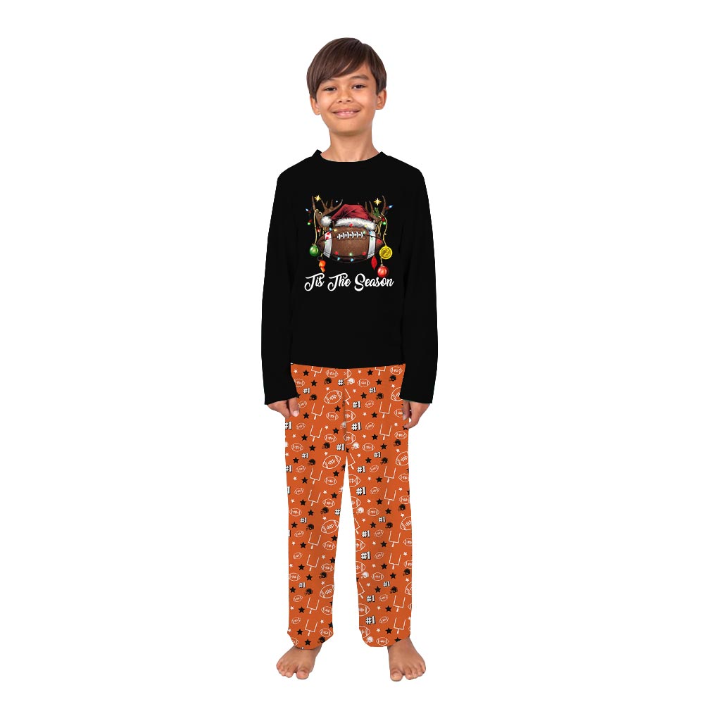 Tis The Season Football Christmas Pajamas For Adults And Kids Tis The Season Football Christmas Pajamas For Adults And Kids