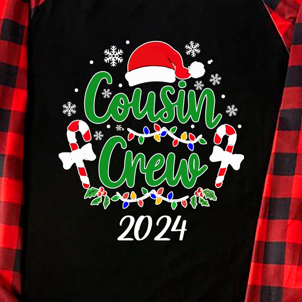 Cousin Crew 2024 Matching Dog And Owner Holiday Pajamas Black Red Cousin Crew 2024 Matching Dog And Owner Holiday Pajamas Black Red