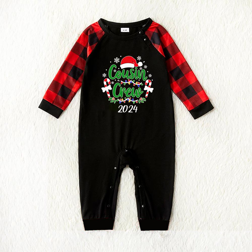 Cousin Crew 2024 Matching Dog And Owner Holiday Pajamas Black Red Cousin Crew 2024 Matching Dog And Owner Holiday Pajamas Black Red