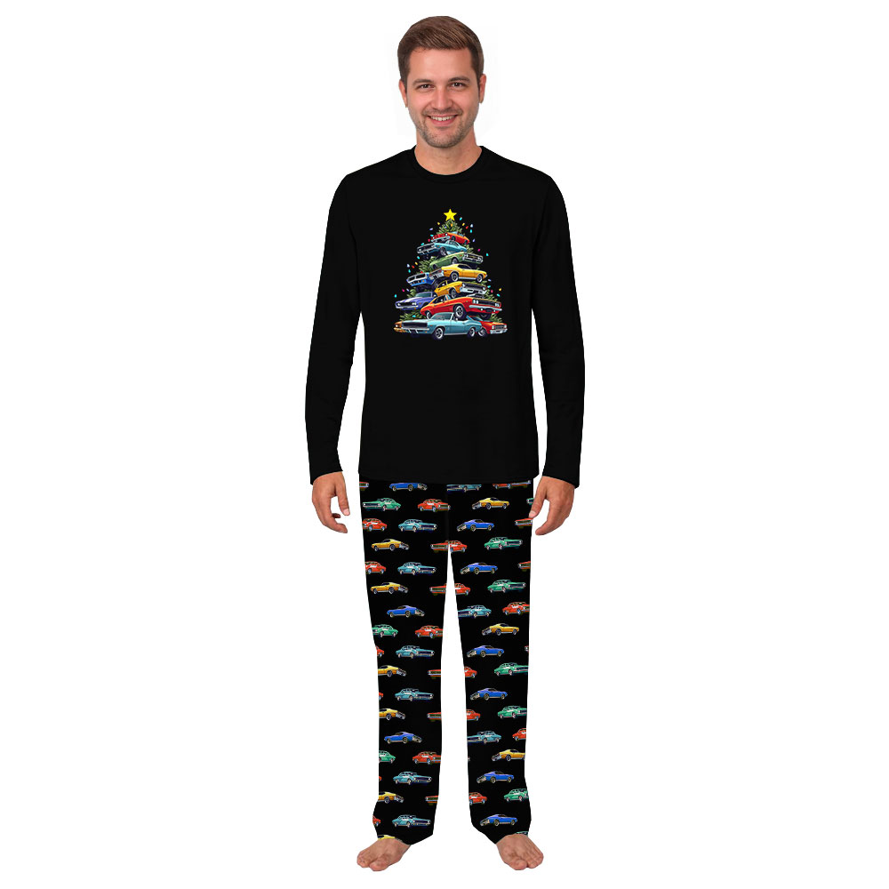 Festive Race Car Christmas Pajamas For Adults And Kids Festive Race Car Christmas Pajamas For Adults And Kids