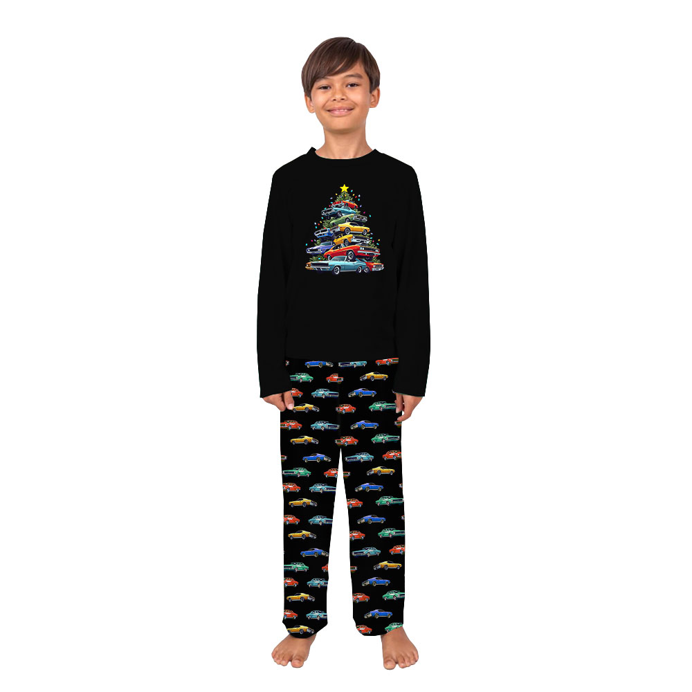 Festive Race Car Christmas Pajamas For Adults And Kids Festive Race Car Christmas Pajamas For Adults And Kids