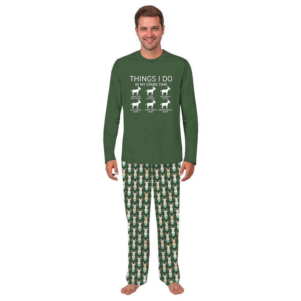 Funny Goat Pajamas Saying Things I Do In My Spare Time