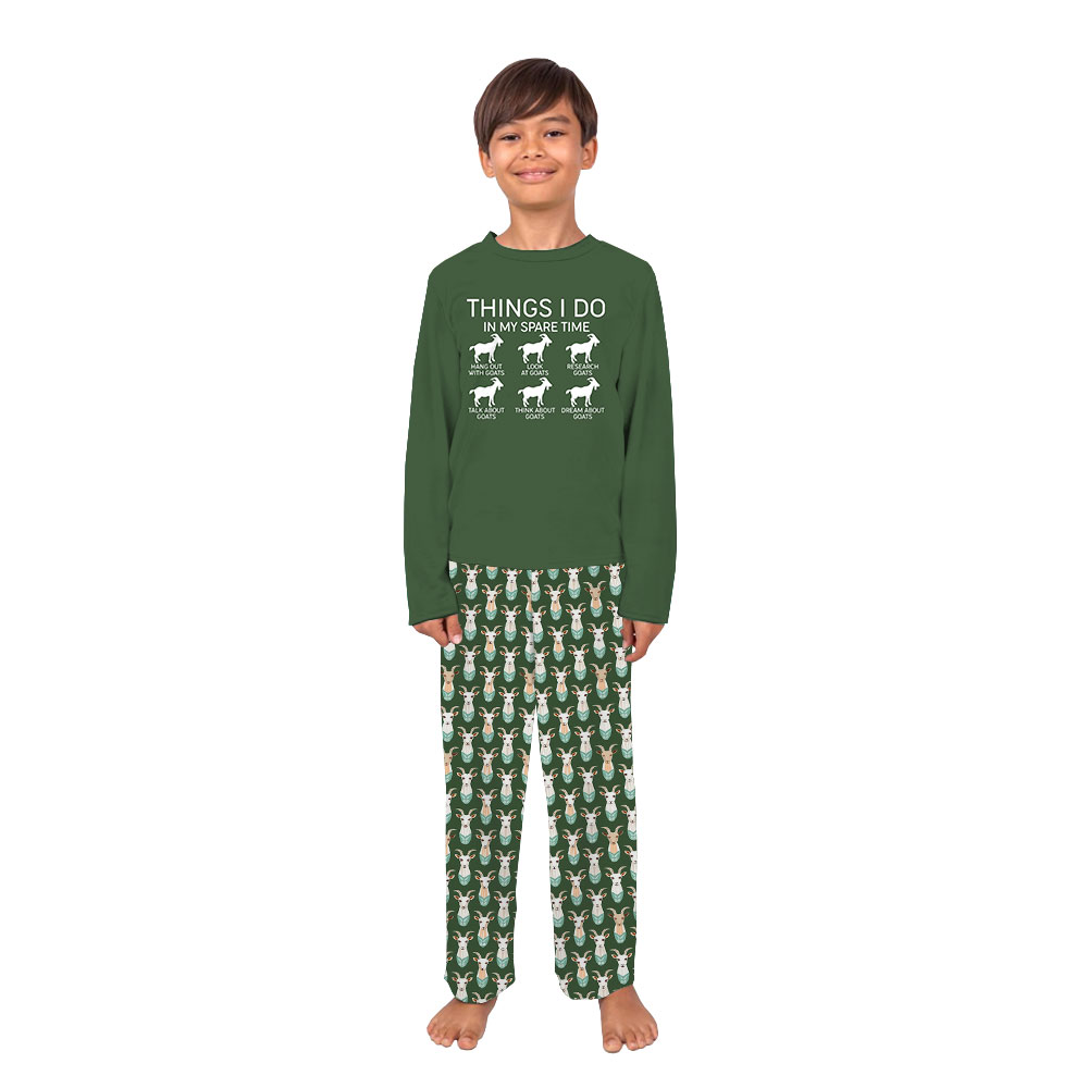 Funny Goat Pajamas Saying Things I Do In My Spare Time