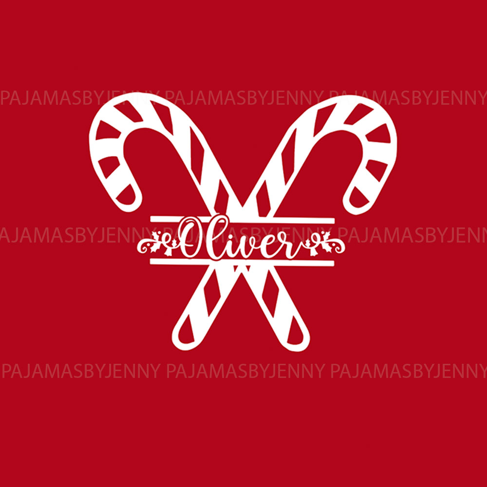 Custom Red Candy Cane Christmas Family Pajamas With Name Custom Red Candy Cane Christmas Family Pajamas With Name