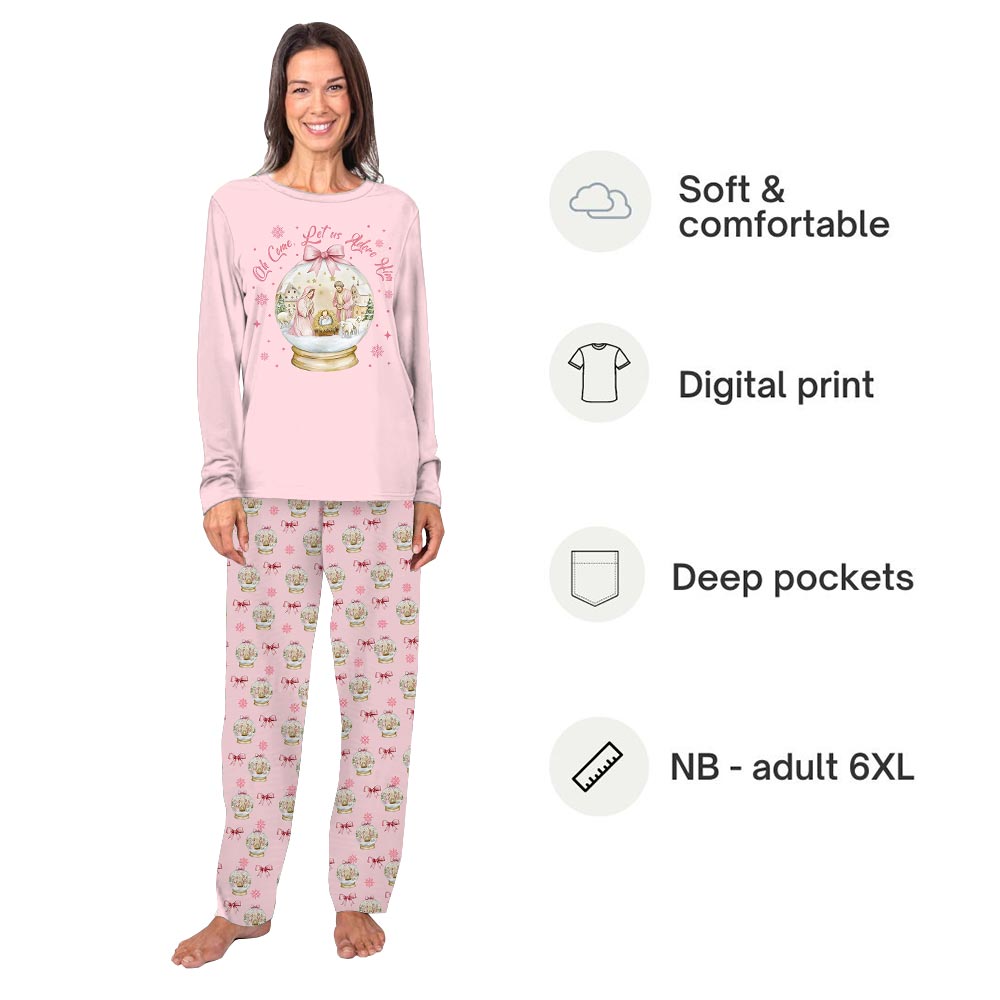Family Matching Pajamas For Christmas Sayings Let Us Adore Him Family Matching Pajamas For Christmas Sayings Let Us Adore Him