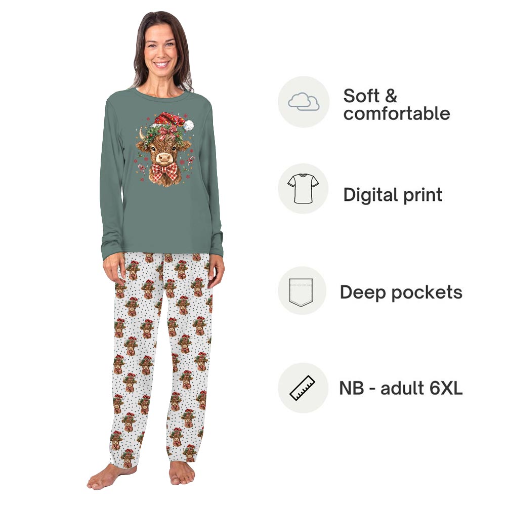 Christmas Highland Cow Family Holiday Pajamas Christmas Highland Cow Family Holiday Pajamas