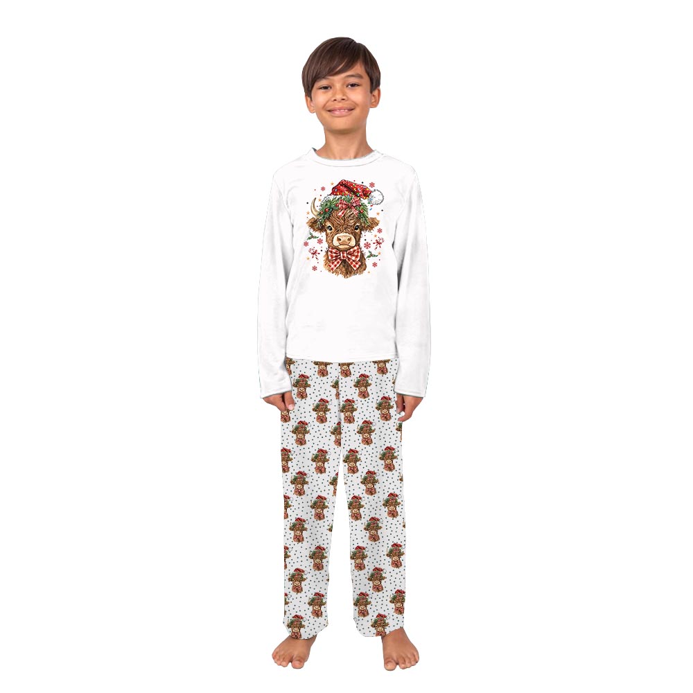 Highland Cow Christmas Pajamas For Adults And Kids Highland Cow Christmas Pajamas For Adults And Kids