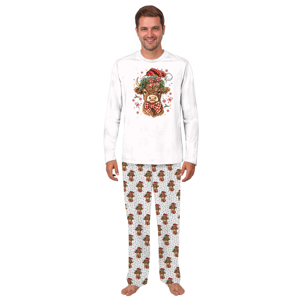 Highland Cow Christmas Pajamas For Adults And Kids Highland Cow Christmas Pajamas For Adults And Kids