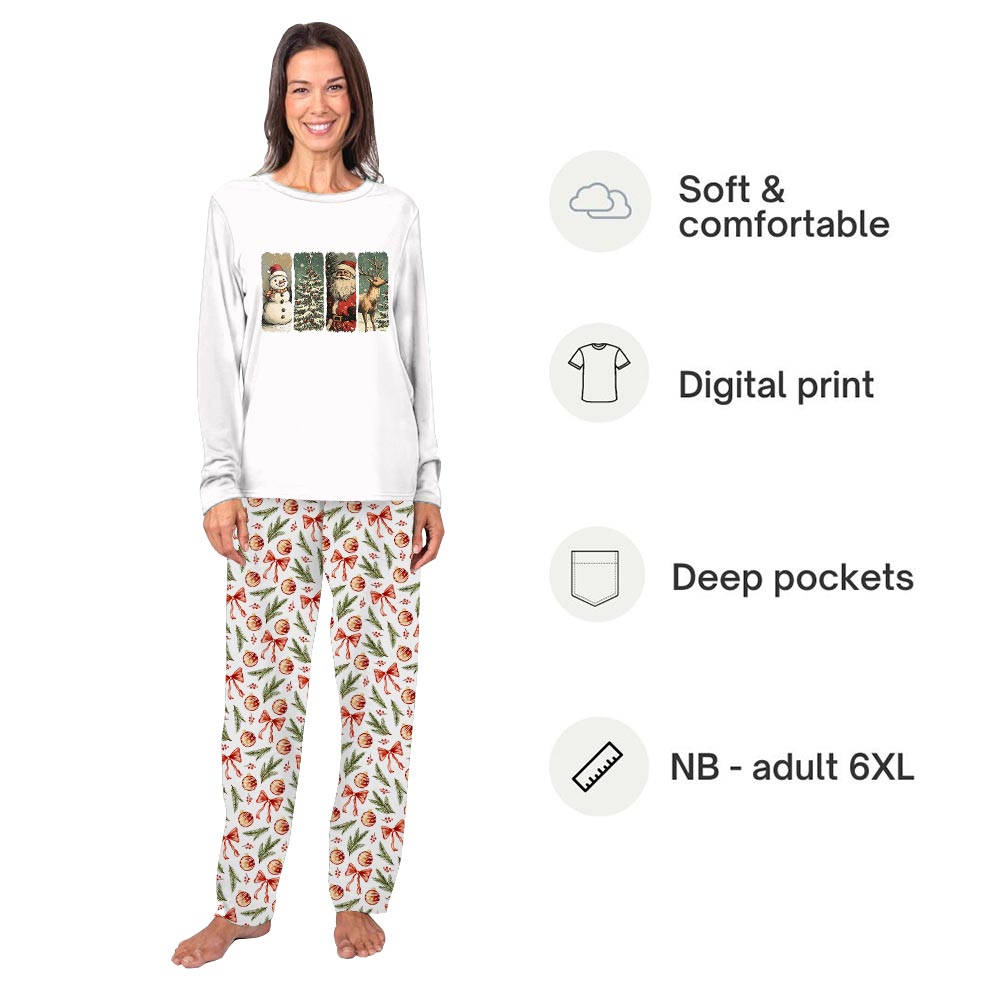 Retro Santa Claus Matching Dog And Owner Holiday Pajamas Retro Santa Claus Matching Dog And Owner Holiday Pajamas