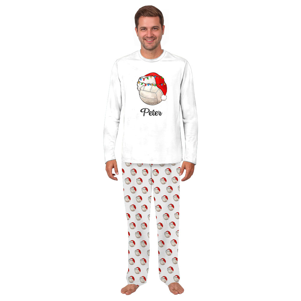 Personalized Volleyball Pajamas Sets For Xmas With Name
