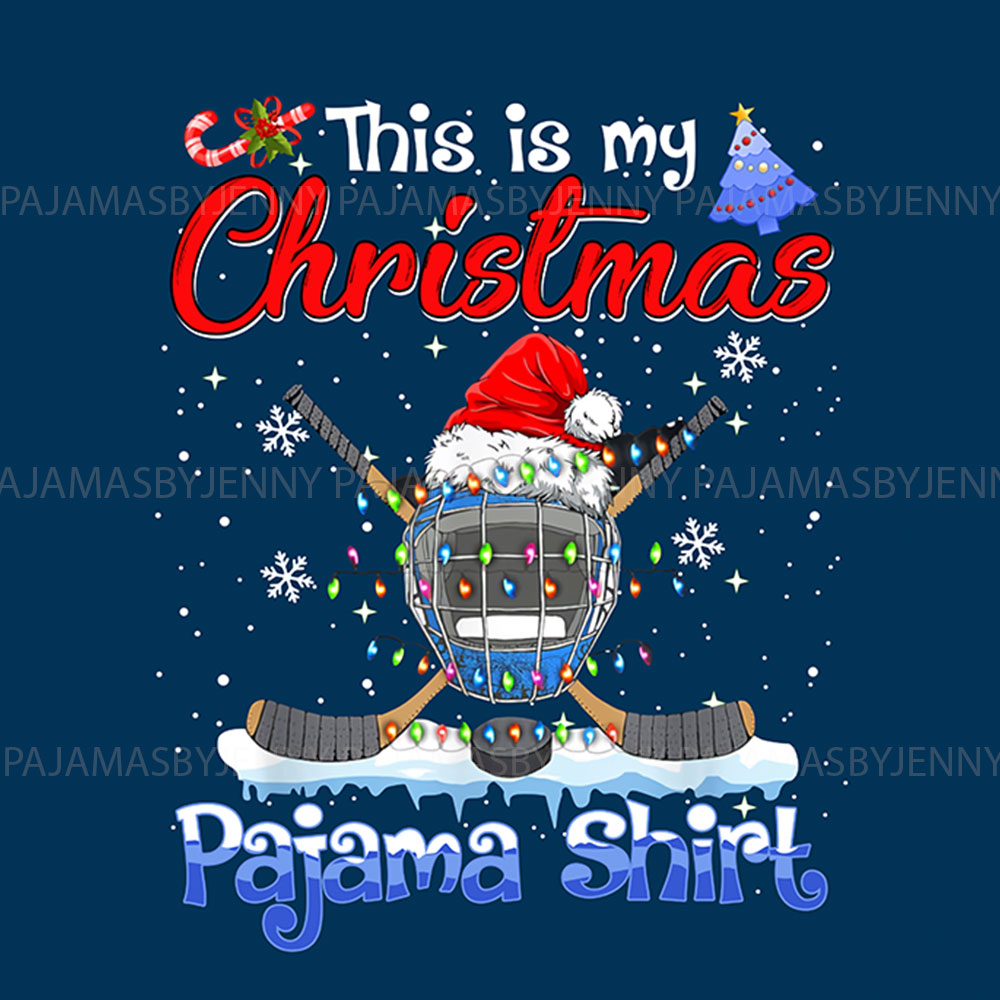 Ice Hockey Christmas Pajama Sets Navy Ice Hockey Christmas Pajama Sets Navy